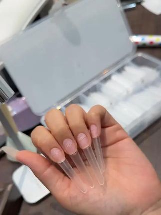 禾一斯升级版加长款细长椭圆甲片C+弧瘦直免刻磨浅半贴塑形延长 #强烈推荐# 美甲分享