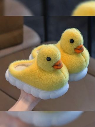 来了来了 可爱的 #小鸭子棉拖鞋 儿童棉拖鞋 #软底软面穿上超舒服 #天猫双11才是真优惠