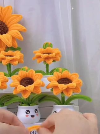 清仓向日葵车载小盆栽~送同款小花盆无痕贴创意手工DIY#扭扭棒 #扭扭棒推荐 #扭扭棒分享 #摆件 #摆件推荐