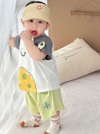 薄款06儿童休闲短袖短裤套装男童女童夏装印花两件套 夏季2025新款薄款06儿童休闲短袖短裤套装男童女童夏装印花两件套#每日童装穿搭分享 #夏季新款 #高品质童装 #好看的衣服都在这里 #谁穿谁好看系列