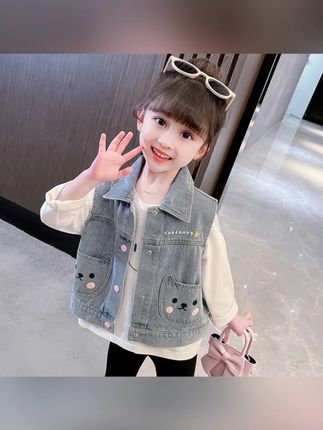 #郝邵文推荐 女童牛仔马甲春秋季儿童装外穿洋气宝宝春款坎肩春装背心 #女童牛仔马甲 #牛仔马甲 #马甲 #儿童马甲