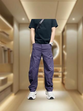 #显瘦弯刀裤 #男士弯刀裤 #阔腿弯刀裤 #纯色弯刀裤 #夏季休闲裤