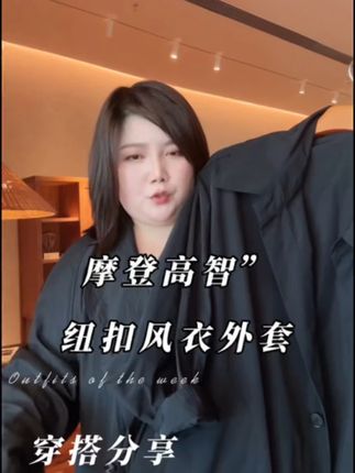 WEIIITEAM “摩登高智”纽扣风衣外套 WEIIITEAM “摩登高智”纽扣风衣外套#魏婷 #大码女装 #大码穿搭