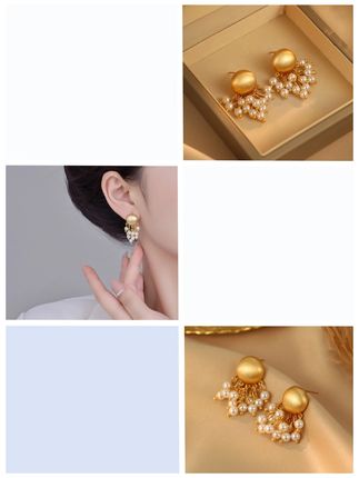 #复古珠珠流苏耳环  #925银防过敏耳环  #哑光金属珠耳环  #复古氛围耳饰  #日常百搭耳环