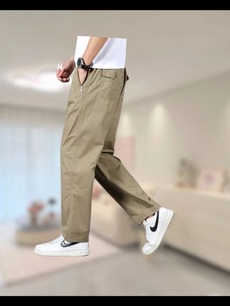 男士纯棉工装裤子2025新款春秋季宽松加肥大码直筒休闲
