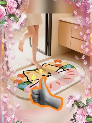 亚麻地垫 #入户地垫 #卫生间地垫 #家用毯子 #防滑耐磨 可爱亚麻编织纹地垫毯吸水速干防滑耐磨家用卫生间浴垫卧室入户门