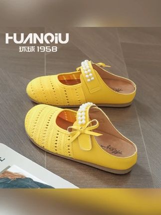HUANQIU/环球厚底珍珠勃肯鞋包头半拖女夏季外穿一脚蹬镂空凉拖鞋 #夏季新款 #好鞋推荐 #鞋子分享 #好穿又好搭 #好穿不累脚