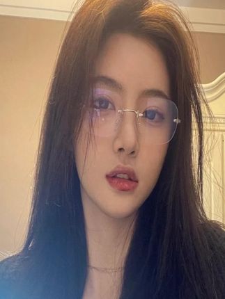 方圆大脸适合的无框近视眼镜女专用高级感加宽可配度数纯欲无边框#防蓝光眼镜 #眼镜 #近视眼镜