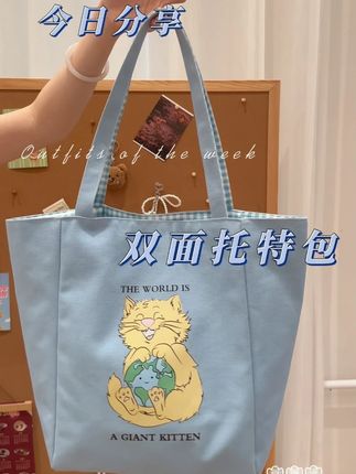 韩系可爱帆布包 百搭大容量单肩包 通勤托特包 #手提袋 #帆布包 #包包推荐 #可爱包包 #平价包包