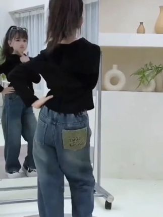 百搭阔腿裤#牛仔裤