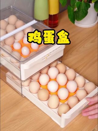 家之物语双层鸡蛋收纳盒抽屉式冰箱专用蛋托厨房保鲜鸡蛋盒整理盒#鸡蛋收纳盒 #冰箱蛋托 #家之物语蛋盒 #厨房收纳 #鸡蛋保鲜