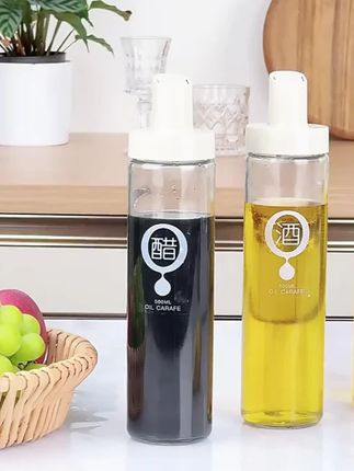 家用玻璃油壶套装,防漏设计超实用,厨房必备! #家用好物 #调味瓶组合 #调味料瓶 #家用玻璃油壶 #玻璃材质