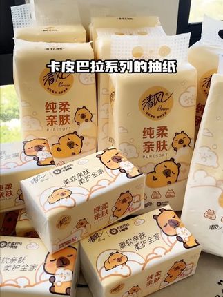 清风卡皮巴拉系列抽纸,你想要都有,加大加厚,亲肤柔软,母婴可用,用着很放心,纸巾很瓷实,不是小包那种#清风抽纸 #清风卡皮巴拉 #纸巾 #好物推荐🔥