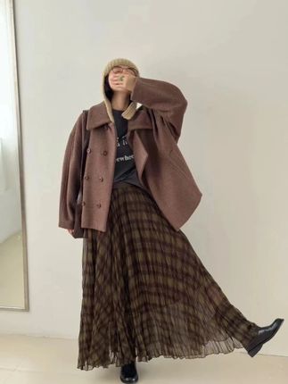 秋季新款2025复古拼色格纹半身裙女高腰显瘦气质百搭A字格子长裙#谁穿谁好看 #遮肉显瘦 #梨形身材穿搭 #高级感穿搭 #ootd穿搭