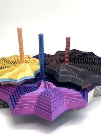 3D打印视错觉折叠儿童益智玩具多边形萝卜塔解压螺旋立体设计玩具