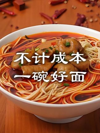 一年卖出72吨面 #肥肠面 #不计成本 #美食