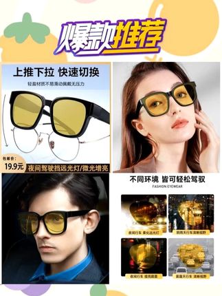 专为驾驶设计,高清夜视镜,白天太阳镜,晚上夜视镜!