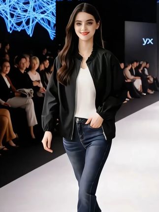 立领休闲韩版短款上衣 谁懂早秋的「百搭作弊码」!这件黑色短款外套直接把「显高藏肉+休闲感」焊死了⚫️ 短款剪裁一穿,腰线瞬间被拉高,腿长视觉直接翻倍;宽松版型悄悄兜住肩背肉肉,精致细节还特显质感~ 内搭白上衣+牛仔裤(如图),是秀场级松弛通勤风;搭碎花裙,甜酷感直接拉满;天冷叠件针织衫,层次感也超戳人~ 黑色经典不挑人,微胖姐妹闭眼入,藏肉buff叠满,走到哪都像“行走的时尚模板”👇 #早秋外套推荐 #百搭穿搭 #藏肉显瘦穿搭 #短款外套 #立领外套 戳购物车,把休闲高级感焊进衣柜~