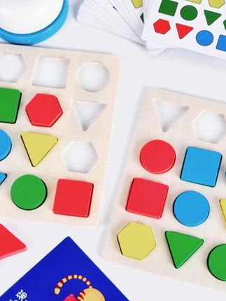 木质几何积木游戏,亲子互动益智早教必备! #几何形状配对 #亲子互动游戏 #桌面拼装游戏 #桌面积木拼装 #亲子互动玩具