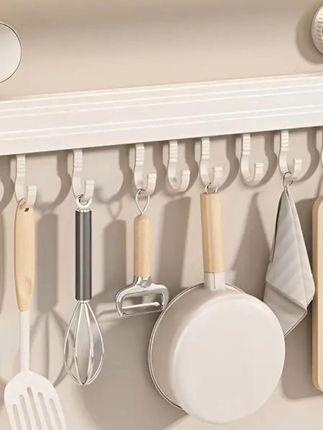 #锅铲收纳架 厨房奶白吸盘式挂钩免打孔排钩壁挂式厨具锅铲勺子铲子置物收纳架#吸盘式挂钩 #免打孔 #厨具收纳架 #收纳架推荐