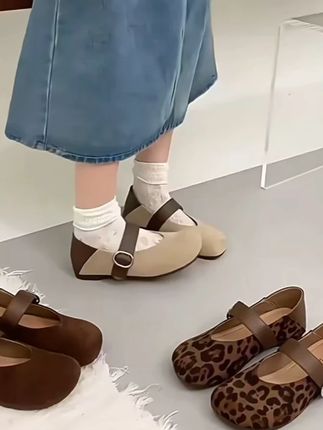 秋天真的好适合穿豹纹 超级好看!#复古女鞋 #玛丽珍女鞋 #厚底鞋