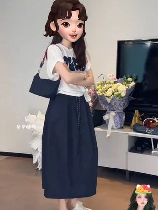 (现货带险)夏季薄款茧型半身裙女小个子梨型身材宽松山本南瓜裙