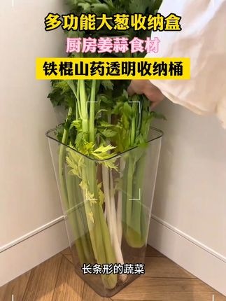 淮山,山药,大葱,莴苣等等长条形的蔬菜终于有专门的收纳桶了,不占空间还不会搞的到处都是泥巴,太好用了#厨房好物 #蔬菜收纳 #蔬菜置物架