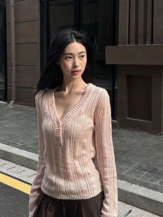 早秋毛织上衣女2025FW竖坑条螺纹镂空针织衫 #显瘦穿搭 #显瘦遮肉 #今天穿什么 #品质女装 #小个子女生