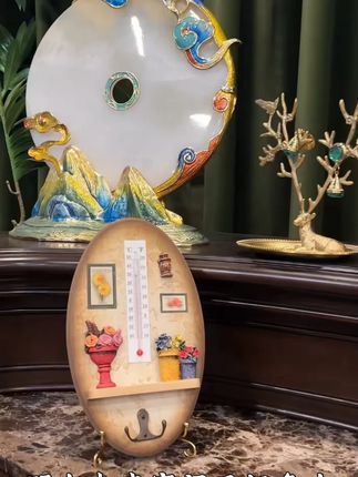 美式秋冬家居好物创意卧室温度计装饰品创意墙壁餐厅客厅壁挂件 #装饰品 #摆件 #创意装饰品 #卧室挂件 #温度计