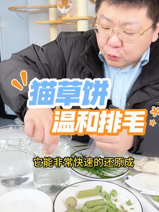 适口性特别好的冻干猫草饼 ,非常的酥脆,里面有非常多的新鲜猫草,可以帮助猫咪肠胃蠕动,排出体内毛发,它的饼是鸡肉做的,蛋白质含量特别高,而且它的复水能力也很棒,给猫咪骗水也是很好的,复水之后就能还原成鸡肉和新鲜猫草的样子,特别棒!#猫大力 #猫咪 #萌宠好物 #养宠进阶指南 #猫零食