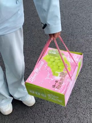爱美艺·粉色阳光玫瑰葡萄包装盒高端晴王水果礼盒通用空盒子