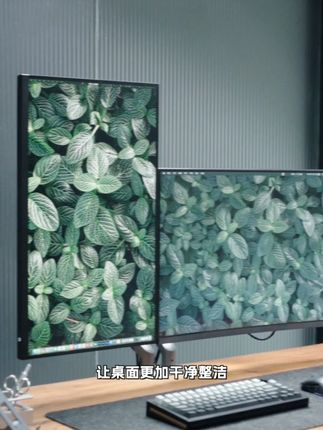 双臂独立调节,随心摆屏不打架! #显示器支架 #双屏
