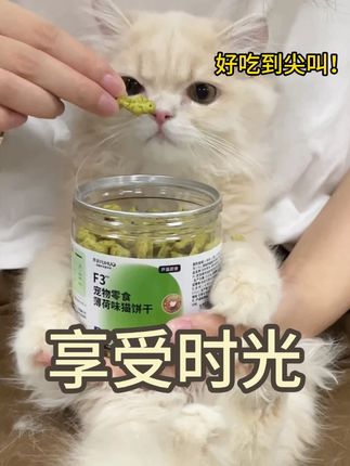 表面喷涂了一层新鲜三文鱼肉酱,每天几颗补充营养#猫薄荷饼干 #俘获猫薄荷饼干 #猫咪 #萌宠出道计划 #科学养宠攻略