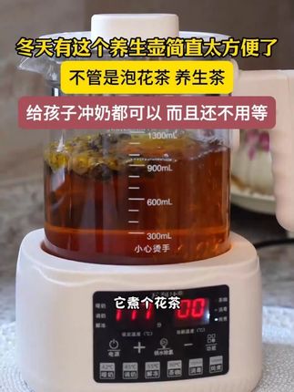 冬天有这个养生壶简直太方便了,不管是泡花茶,养生茶,水果茶,给孩子冲奶都可以,而且还不用等!#养生壶  #恒温壶 = =