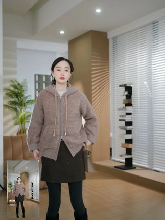 “原单线.重磅全羊毛”圈圈沙纹理针织衫 #邱莹莹 #气质穿搭 #谁穿谁好看系列