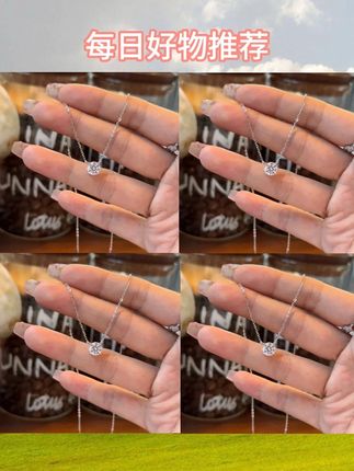 925银莫桑钻 四爪单钻项链1克拉夏季新品单钻#饰品 #项链 #项链 #好物分享 #饰品搭配