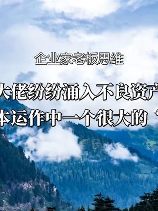 各路大佬纷纷涌入不良资产市场,这其实是资本运作中一个很大的“赚钱游戏”。#资本运作 #资本运作大揭秘 #商业思维 #商业思维 #好书分享