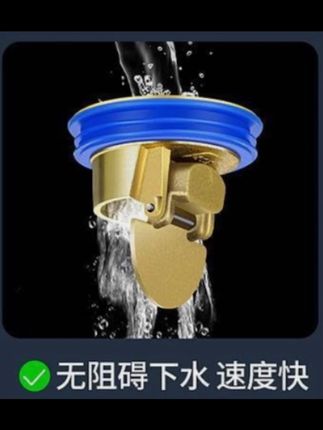 重力防臭全铜硅胶地漏芯防堵大流量排水通用防返味