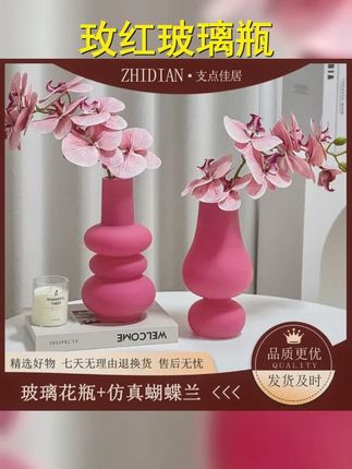 支点佳居 创意玻璃花瓶北欧ins风玫红色客厅酒店插花艺术摆件 #好东西必备 #分享好物 #家用好物 #摆件 #创意摆件玻璃花瓶 DOU 上热门