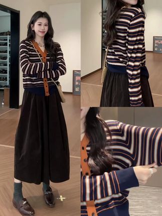 秋天就应该穿层次感强的衣服!这件针织衫超好穿! #针织衫穿搭 #显瘦遮肉 #穿搭分享日记 #ootd穿搭 #抖音风格实验室