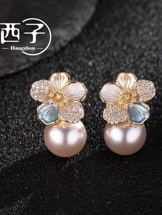 西子饰品镀18K金【花开富贵耳坠】S925纯银针30岁上档次轻奢饰品女 #仙女饰品 #饰品穿搭 #精致女人必备 #高级珠宝 #耳饰分享