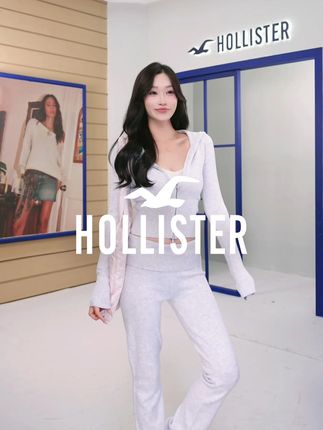 浅灰微喇裤,显腿直还显高,美疯!'KI546-5029' #hollister #小海鸥 #卫裤 #秋季上新 #辣妹