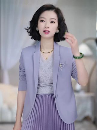 西子【叠奏旋律】时尚百搭显瘦弹力腰紫色百褶半裙BQTJ540 #百褶裙 #半裙穿搭 #裙子穿搭 #紫色穿搭