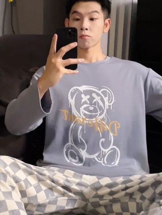 真的非常舒服!秋冬必备的长裤长袖睡衣!增添居家幸福感 #男士家居服 #秋季睡衣 #男士居家服推荐 #睡衣套装