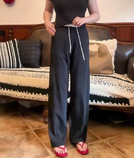 (有运险+8色可选)早秋纯色U领宽松慵懒感弹力长袖t恤女宽松显瘦#面料柔软舒适