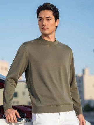 秋冬琥珀流光流行色系穿搭 前针后线男士精纺可机洗羊绒衫 #用琥珀流光风打开秋天 #琥珀流光穿搭 #品质男装 #秋冬都市硬核穿搭 #都市硬核美学