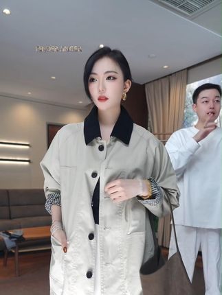 Tender Jinger休闲百搭巴恩风高密斜纹棉夹克外套#小众设计感 #轻奢女装 #显瘦显高 #今天穿什么 #出游穿搭