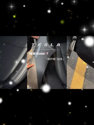 【特改】适用焕新版特斯拉ModelY/3前后排碳纤纹内置门槛条改装配件