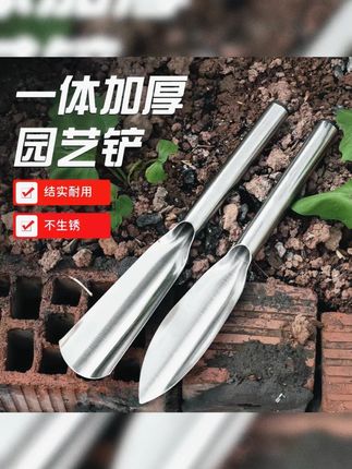 不锈钢小铲子园艺种花养花种菜工具挖野菜除草挖土锰钢小铲子铁铲 不生锈的小铲子,就这一把你都用不坏#不锈钢小铲子 园艺工具#园艺铲子种花工具 种菜铲子#小铲子