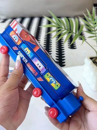 小学生笔盒男童创意汽车造型铅笔盒双层铁盒火车头文具盒大容量  #文具盒  #学习文具盒  #铅笔盒  #铅笔盒推荐  #笔盒